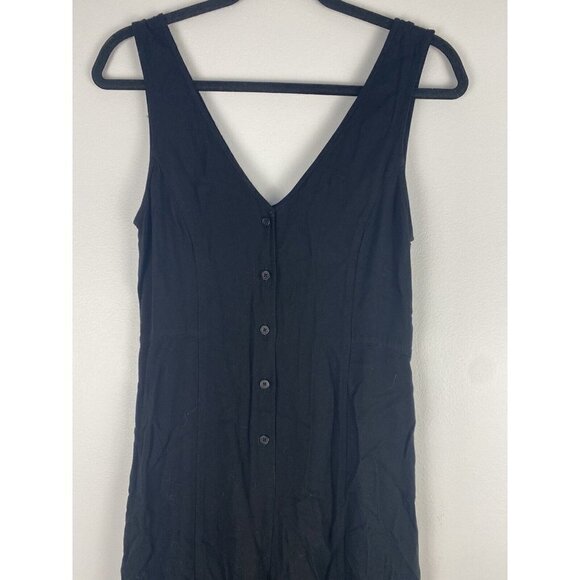 Aritzia Talula Womens Jumpsuit Size 2 Black Tank Top Rayon Button Front Summer - Picture 2 of 8